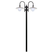Palo Esterno Classico Campobasso Metallo E Ceramica Nero Sfumato Rame 2 Luci E27