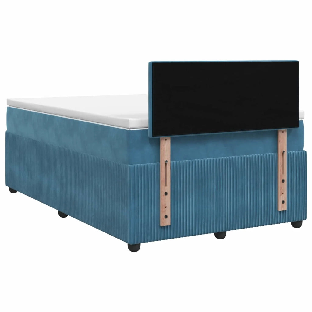 Letto box spring con materasso Blu 120 x 190 cm Velluto 3453099