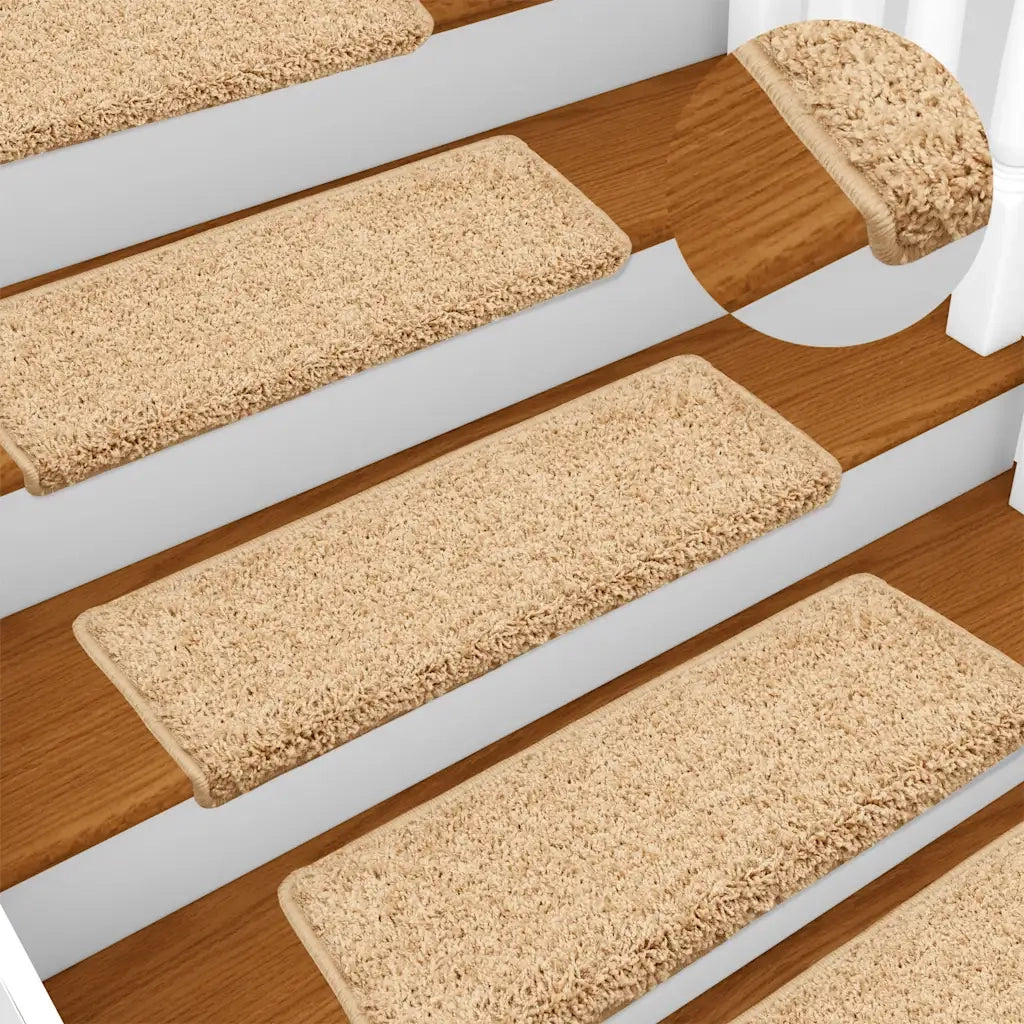 Tappetini per scale 30 pz 65x21x4 cm Crema Bordo rettangolare 3365829