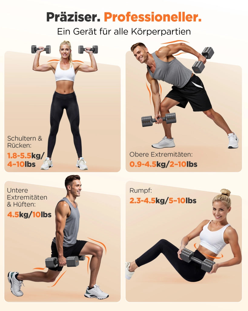 Set di manubri regolabili 5 in 1 ¨C Minimal ¨C 2 pezzi, 9 kg