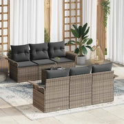 Set Divano da Giardino con cuscino 7 pcs Grigio polyrattan 3345249