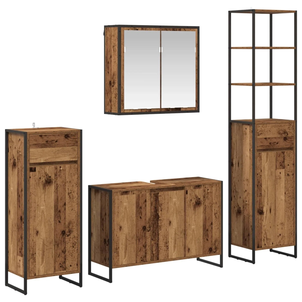 Set di mobili per il bagno Legno vecchio Legno multistrato