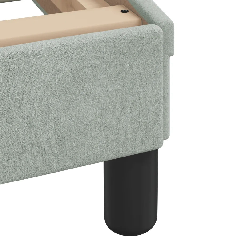 Letto con Materasso Dover Grigio Chiaro 80x200 cm in Velluto