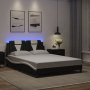 Giroletto Viana con LED senza Materasso Nero e Bianco 140x200 cm