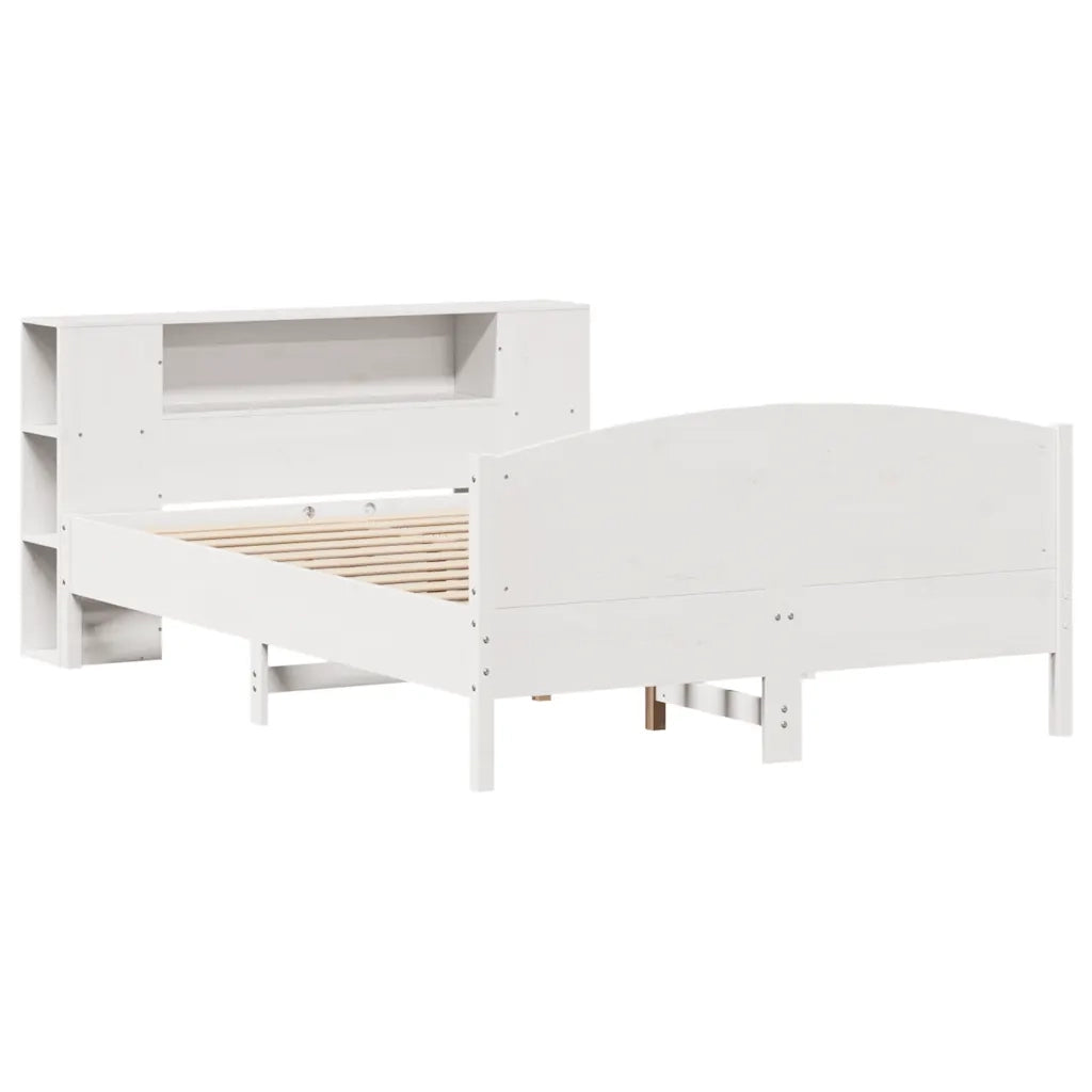 Letto Libreria senza Materasso Bianco 150x200 cm Legno di Pino 3323063