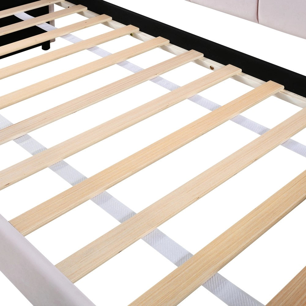 Letto Singolo Imbottito con LED ¨C MINIMAL ¨C Velluto Rosa 90x200