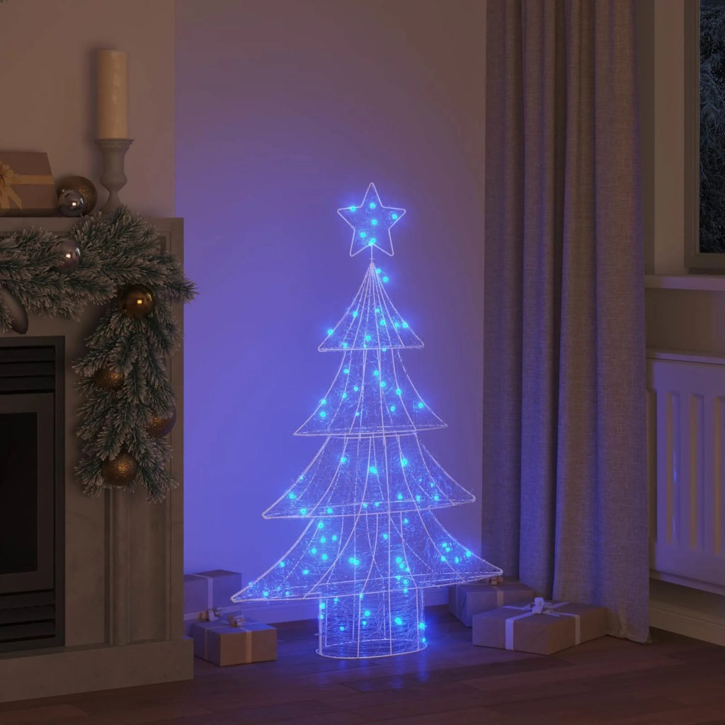 Albero di Natale con 100 LED Blu 120 cm Acrilico 42018975