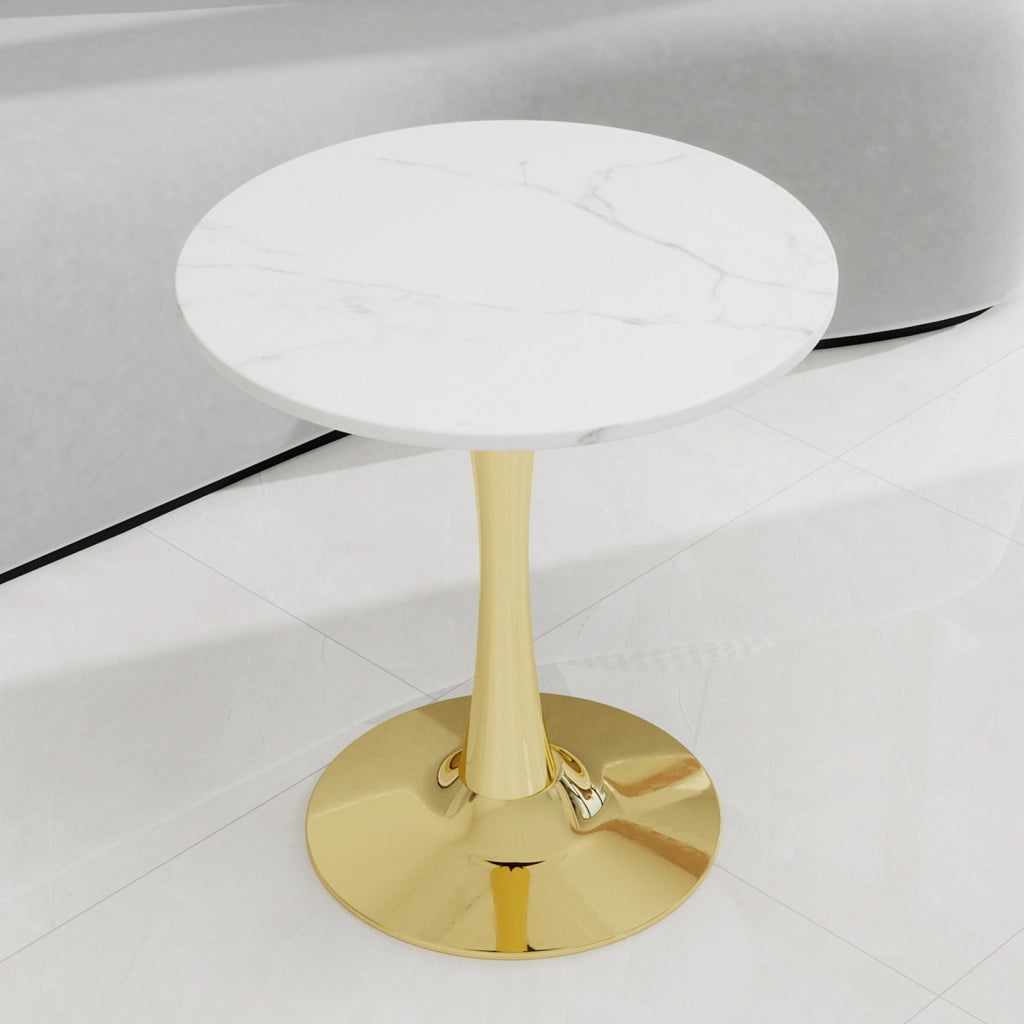 Tavolino da Caff¨¨ Rotondo ¨C MINIMAL ¨C Marmo Bianco, 70 cm