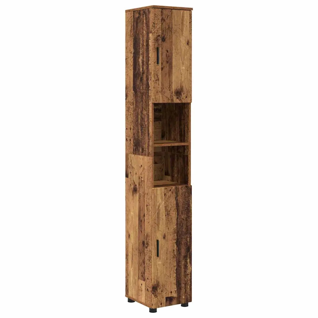 Set di mobili per il bagno con porta 4 pcs Legno vecchio 3393011