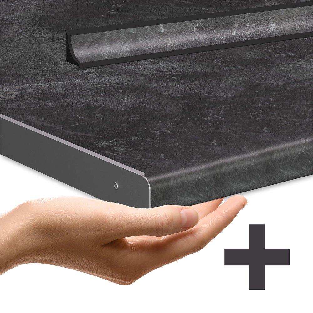 Cucina componibile R-Line Nero lucido/Antracite 240 cm, PL Antracite Vicco