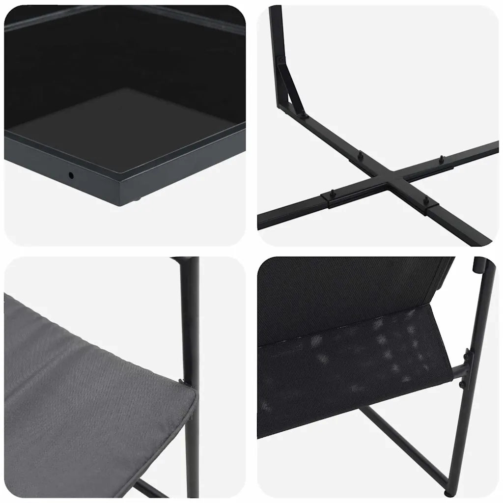 Set da Pranzo per Giardino 13 pcs Nero Acciaio 3335870