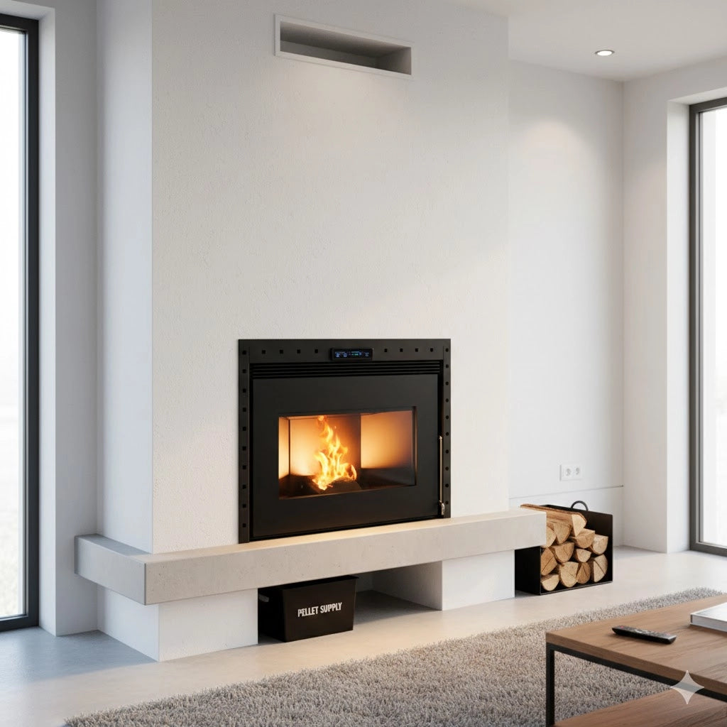 INSERTO A PELLET PER CAMINO – COLORE NERO
