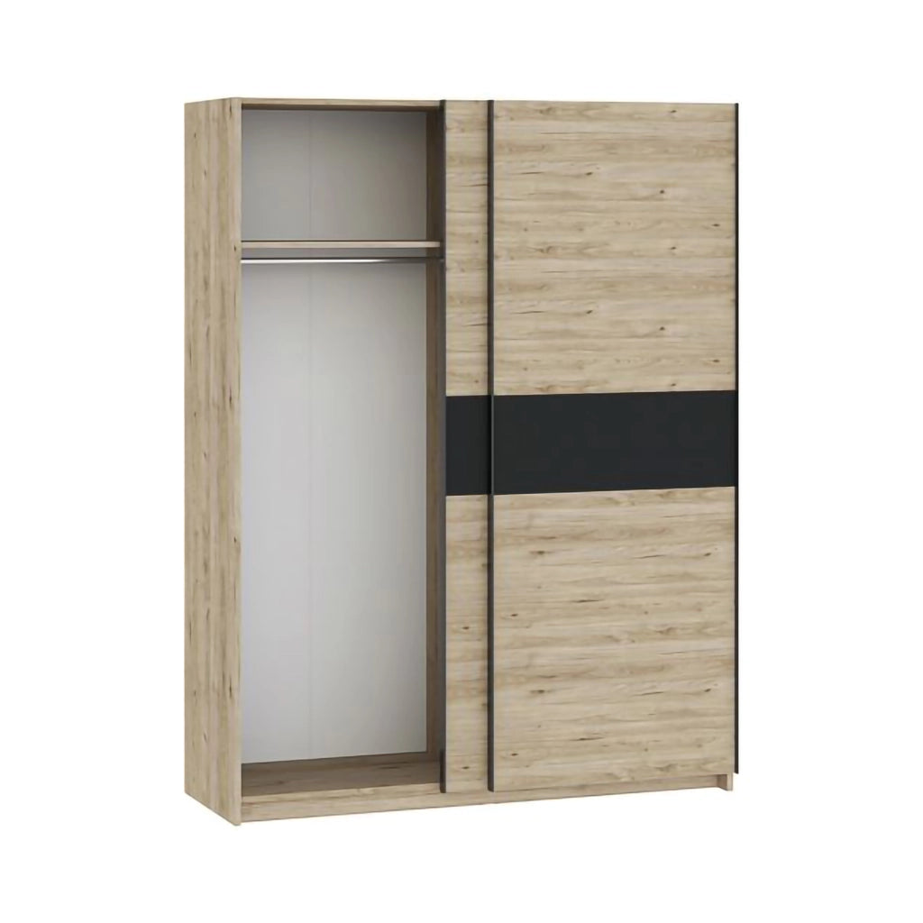 Armadio Camera da Letto Manita, Guardaroba 2 Ante 2 Ripiani, 150x204h cm Marrone Rovere