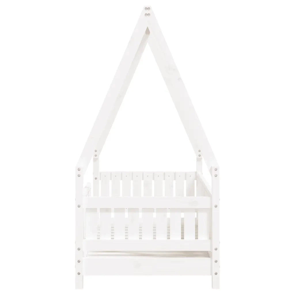 Giroletto per Bambini-Struttura Letto Bambini Bianco 70x140cm in Legno Massello di Pino 443747