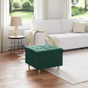 Pouf contenitore Verde Scuro 60 x 60 x 45 cm Velluto 876827