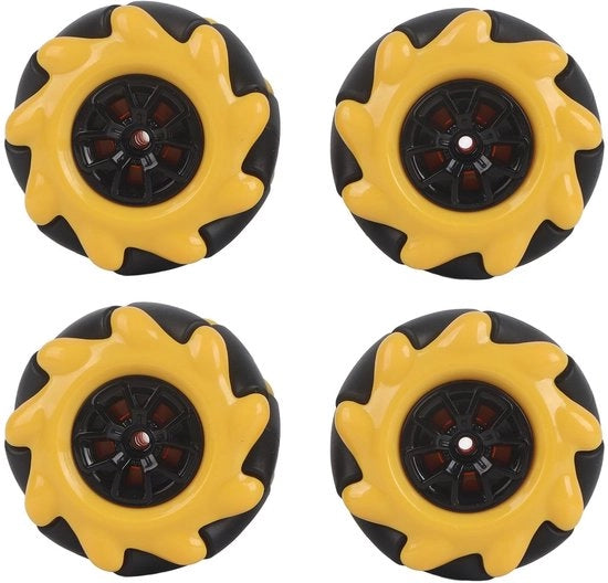 Ruota mecanum 48 mm - Ruota robotica omnidirezionale - Materiale gomma/ABS - Componenti giocattolo - Resistente allo shock - Cinghia morbida