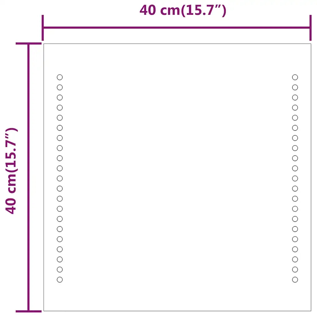 Specchio da Bagno con Luci LED 40x40 cm 151719