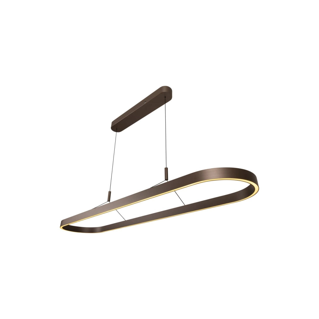 Lampada a sospensione LED ovale LIANE marrone Lucide
