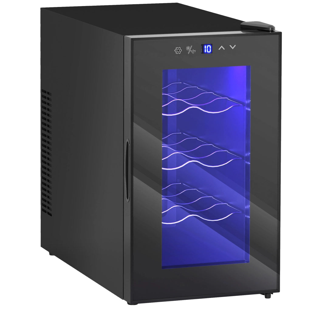 Cantinetta Vino Refrigerata per 8 Bottiglie, Capacit¨¤ 21L, Display Touch e Ripiani Regolabili, Nero