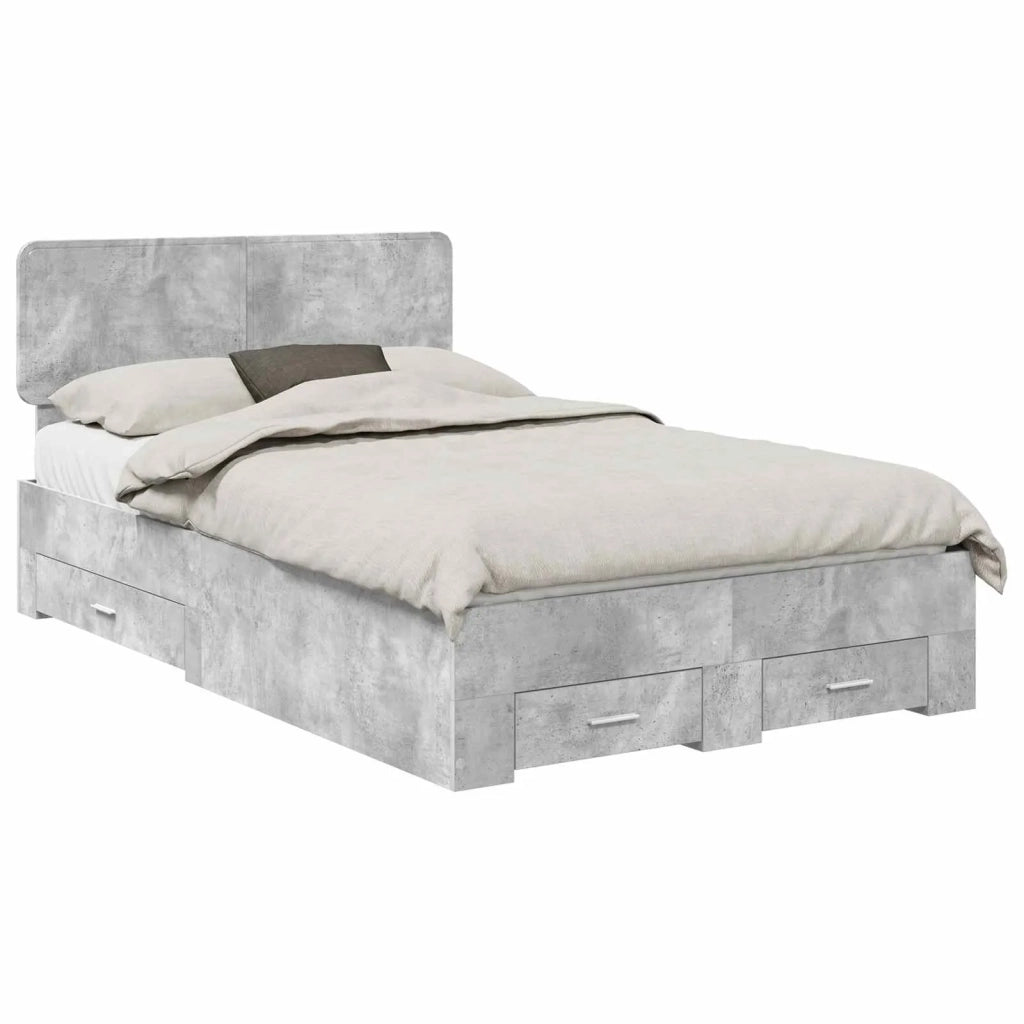 Struttura del letto con testiera Grigio cemento 120 x 190 cm 3412403