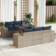 Set Divani da Giardino 7pz con Cuscini Grigio Polyrattan Acacia 3326742