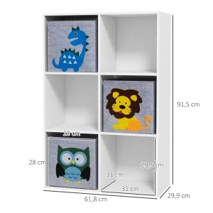 LIBRERIA per bambini 61,8x29,9x91,5 cm Grigio con 3 cassetti