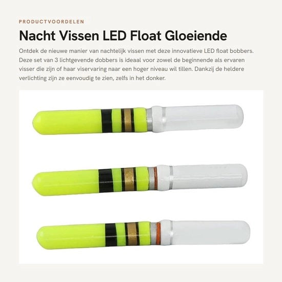 Attrezio per Pescare Notturno - Float LED - Bobber Luminoso - 3 Pezzi