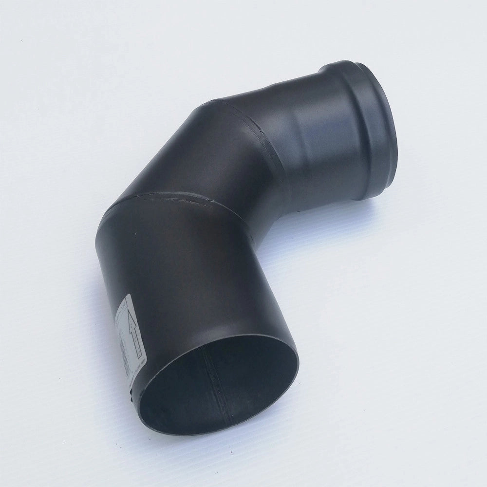 Curva gomito nero pellet a 90° da 80mm
