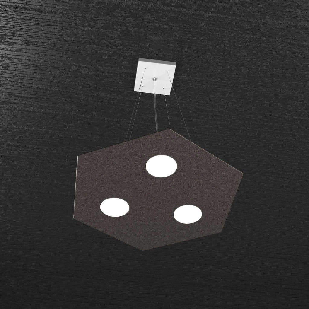 EXAGON SOSPENSIONE 3 LUCI MARRONE 1142-SP-MA