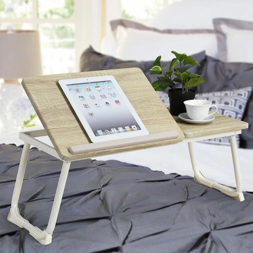 Tavolino Vassoio Pieghevole da Letto Divano 65x30 cm per Notebook PC Laptop