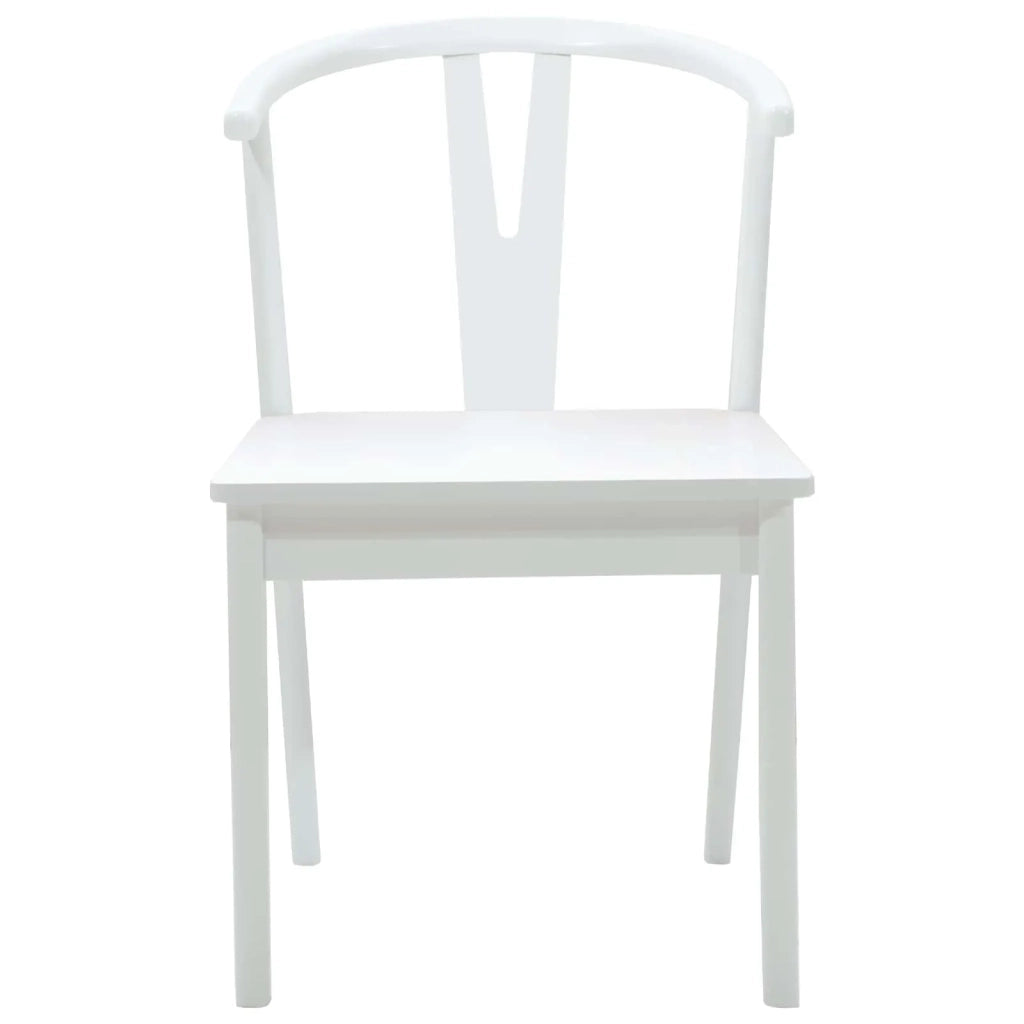 Sedia da pranzo 2 pcs Bianco e Bianco Legno di gomma solido 42020408