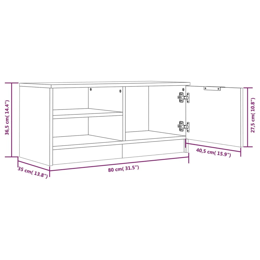 Mobili Porta TV 2pz | Armadietto TV | Mobile Porta TV Bianco Lucido 80x35x45 cm Legno Multistrato