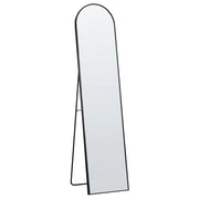 Specchio da terra ovale con telaio in metallo e supporto design moderno con cornice