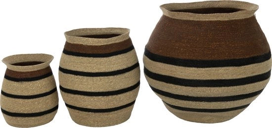 Set di J-Line per 3 persone con stampe a cerchi marroni e neri