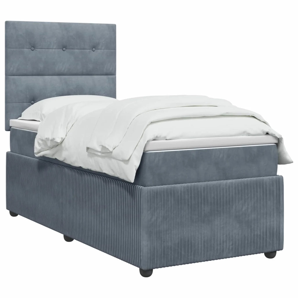 Letto box spring con materasso Grigio Scuro 100 x 200 cm 3454548