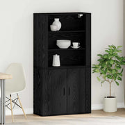 Credenza Rovere Nero 80 x 33 x 150 cm Legno multistrato 3333079