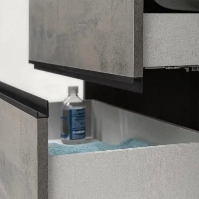 Mobile bagno sospeso da 110 cm effetto pietra Oxid