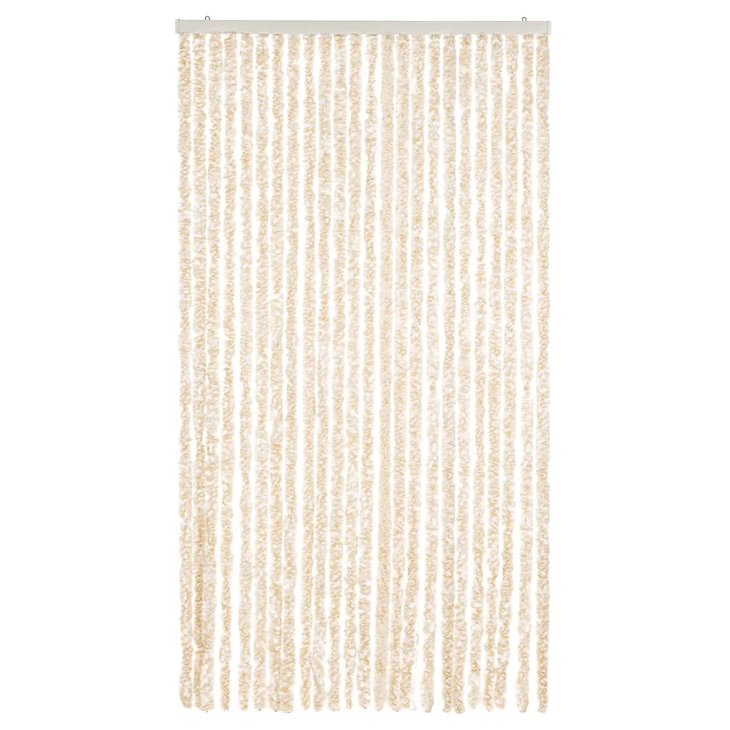 Tenda Antimosche Beige e Bianca 100x230 cm in Ciniglia 377345