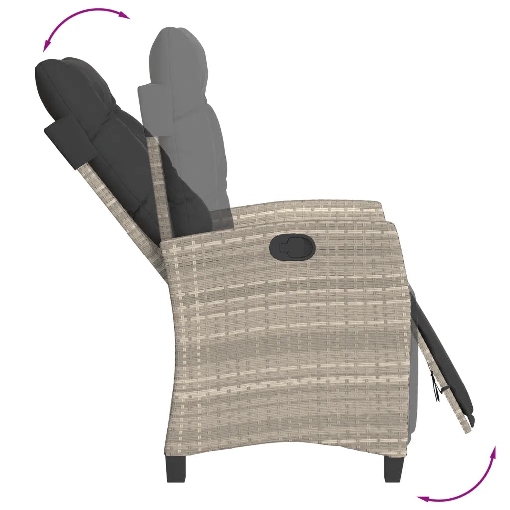 Set da Bistrò 3 pz con Cuscini Grigio Chiaro in Polyrattan 365254