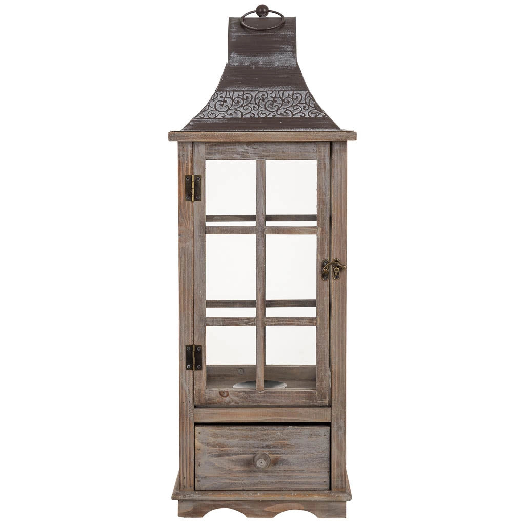 Lanterna in legno 24x24x68h cm