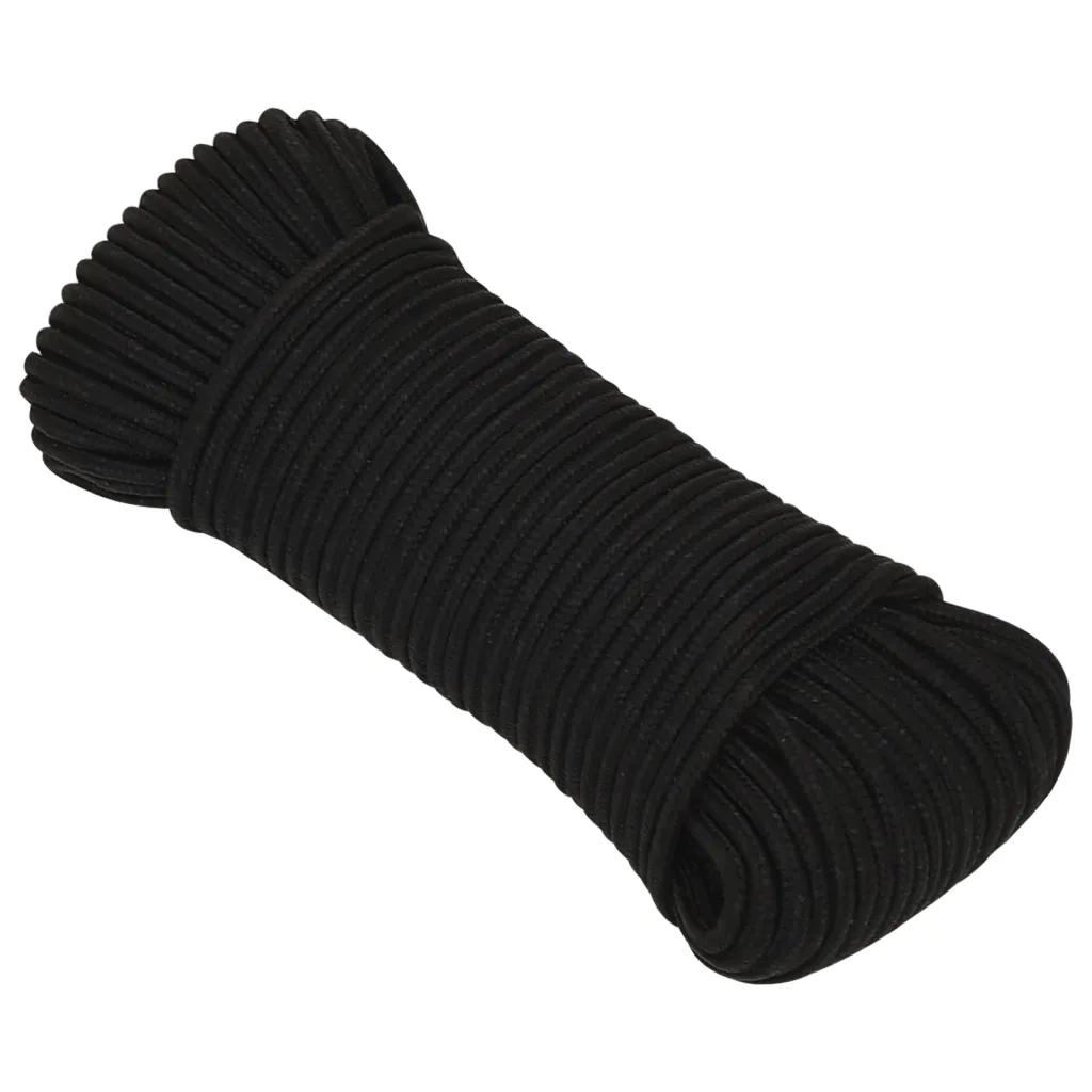 Corda da Lavoro Nera 5 mm 25 m in Poliestere 152807