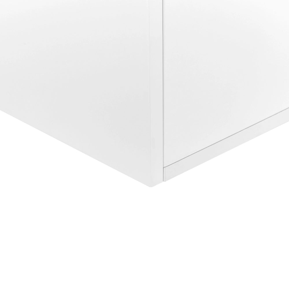 Mobiletto da TV marrone e bianco con 4 cassetti 2 ripiani e foro per cavi 140 x 40 cm