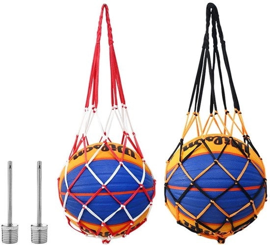 Set di Netbakke per Calcio/Pallacanestro da 2 pezzi - Opaco - Leggero - Ideale per Bambini - Sportbag - Facile da Pulire