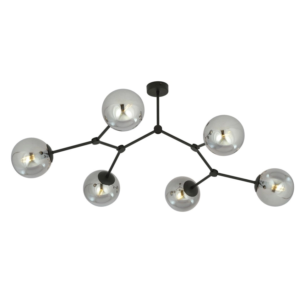 Lampadario Emibig SPACE 6xE14 vetro nero/cromo 108cm