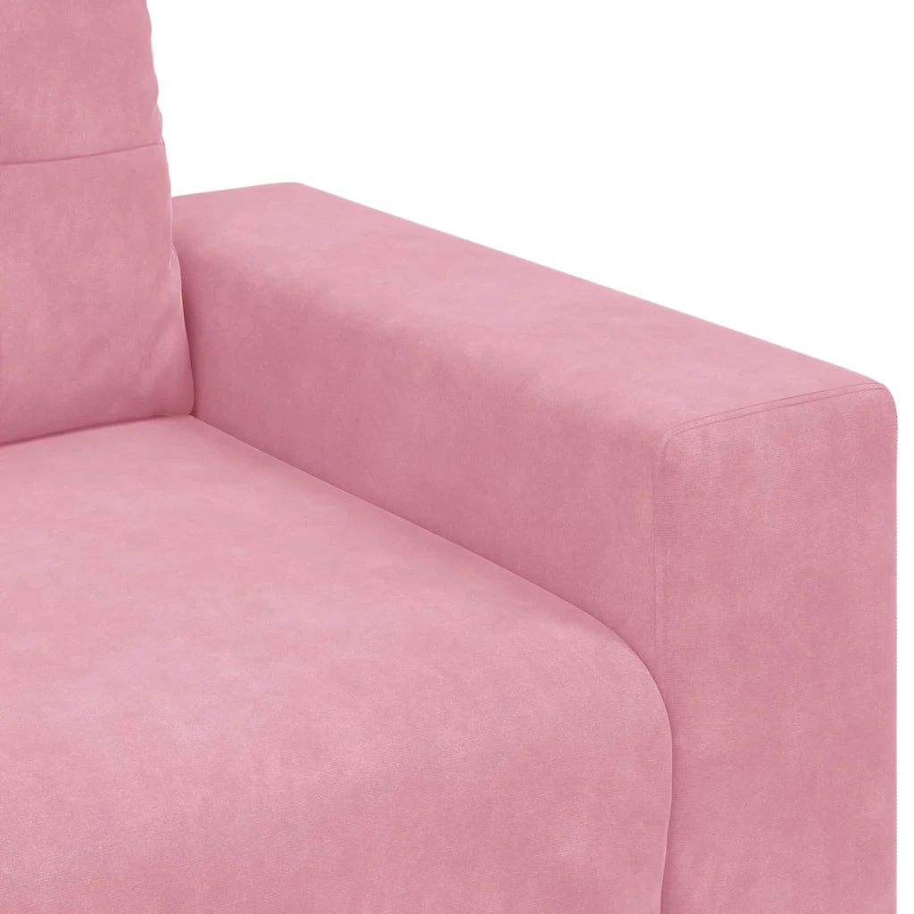 Divano a due posti con cuscino-Sofa 2 Posti Rosa Velluto