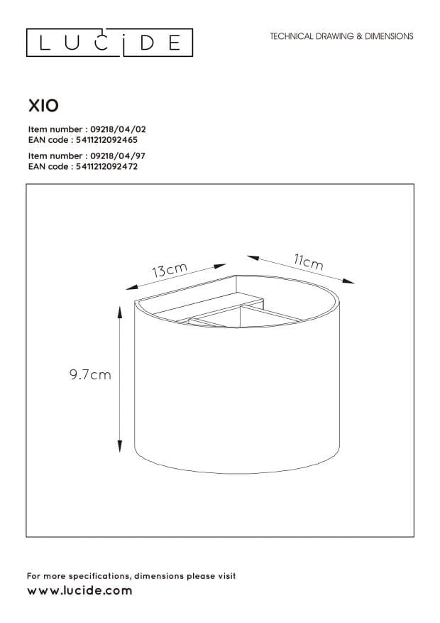Applique Lucide Xio marrone alluminio G9 3,5W 2700K