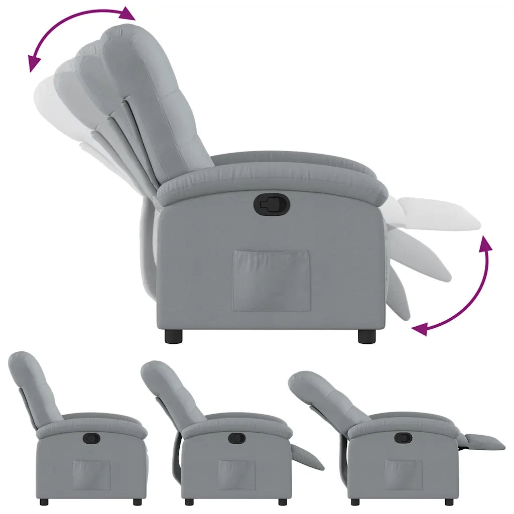 Poltrona reclinabile in tessuto grigio chiaro 3205380