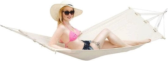 Hangmat con asta di allungamento - 190L x 80 cm - Beige