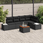 Set Divano da Giardino con archiviazione 6 pcs Nero polyrattan 3356630