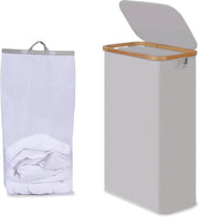 Cestino per Lavanderia Piccolo 75L con Coperchio - Grigio chiaro